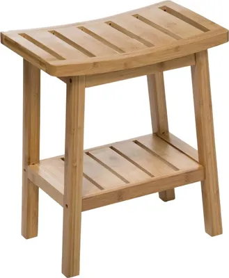 Produktbild von Kúpeľňová stolička BAMBOO s poličkou na príslušenstvo