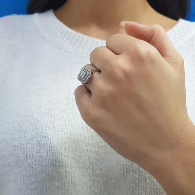 Produktbild von 0,50 Carat Diamantring mit Diamanten in Baguette-Schliff - 49 (15,60 mm)