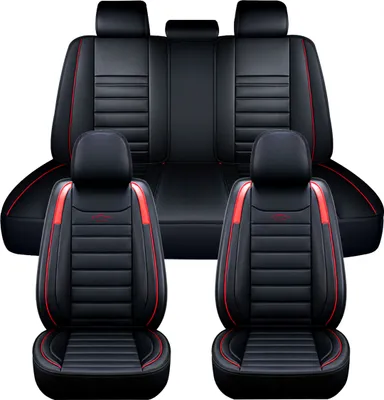 Produktbild von 11tlg Elegant 5 Sitz Auto Sitzbezüge Schonbezüge Komplettset Kunstleder -Rot