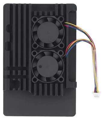 Image de Dissipateur thermique en aluminium avec double ventilateur de refroidissement, boîtier de refroidissement métallique 5 V pour RasPi 5B