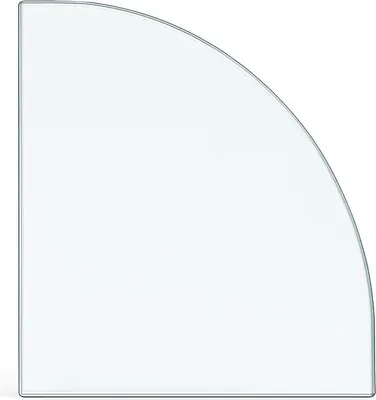 Produktbild von Feuercampus Funkenschutzplatte Glas Viertelkreis 120×120×0,6 cm ESG Kamin Bodenplatte hitzebeständig Schutzplatte Feuerstelle Ofenunterlage Sicherheitsglas Funkenschutz Kamin Glasplatte