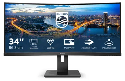 Produktbild von 345B1C/00 (86.36 cm (34 Zoll), schwarz, WQHD, VA, Curved, HDMI, Lautsprecher, 100Hz Panel)