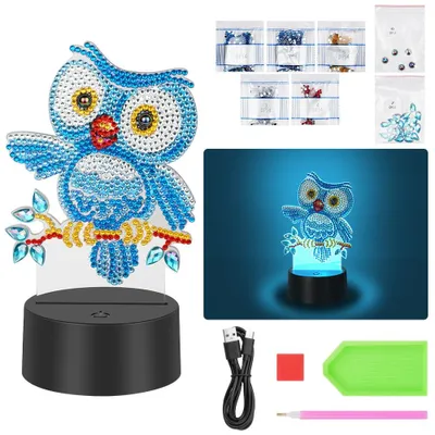 Diamond Painting Nachtlampe LED 7 Farben DIY Uil