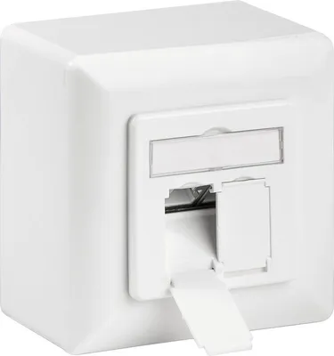 Produktbild von Goobay CAT 6a Universaldose inkl. Aufputzmontage-Rahmen, Weiß 2x RJ45 Netzwerkdose, geschirmt