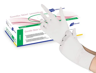 Obrázek produktu pro Meditrade® 1221RLT Meditrade® unisex Einmalhandschuhe Gentle Skin® sensitive beige Größe L, 100 St.