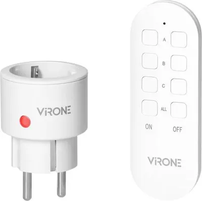 Immagine prodotto di Mini presa wireless VIRONE RS-10(GS), 2300W, schuko, IP20, telecomando