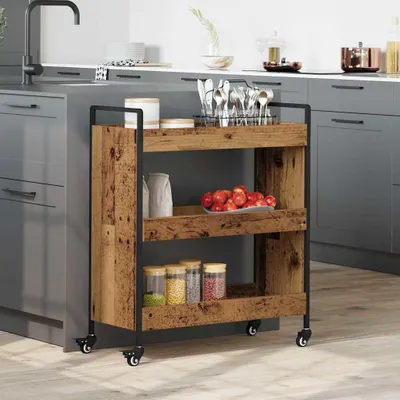 Produktbild von Möbel Küchentrolley Altholz 70 x 30 x 82 cm Holzwerkstoff - Servierwagen 879624