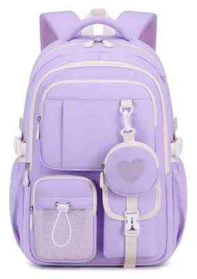 Productafbeelding van Schooltas voor meisjes, rugzak, geschikt voor kinderen in groep 2 tot en met 5, paars, gemaakt van 600D Oxford-materiaal, afmetingen 31x16x45 cm