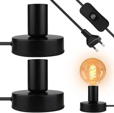 Obrázek produktu pro Stolní lampa – Černá – Hliníková slitina – Vhodná pro žárovky a LED žárovky s paticí E27