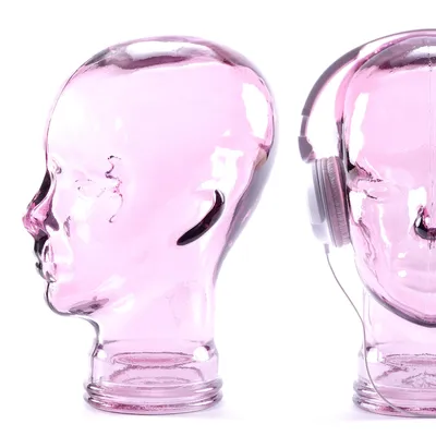 Obrázek produktu pro Skleněná hlava MICK fialová transparentní | 29cm Skleněná hlava - plastika