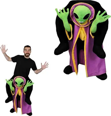 Produktbild von Alien Kostüm mit schwimmendem UFO für Erwachsene