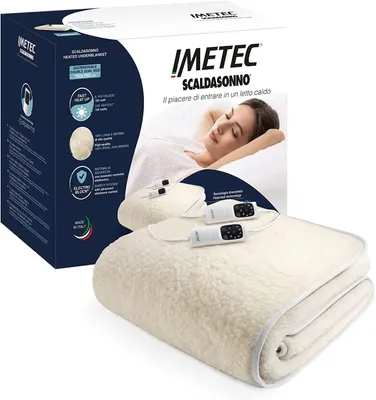 Produktbild von Imetec Adapto 100% Lana e Merino Matrimoniale, 150 x 160 cm, 150 W, Weiß, Wolle, 60 min, 540 min