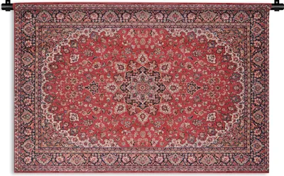 Produktbild von MuchoWow® Wandteppich Wandbehang Teppich - Perserteppich - Rot 60x40 cm Tapisserie Dekoration Wandtuch - Wanddekorationen