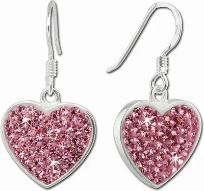 Image de SilberDream Boucles d'oreilles Femme 925 argent rose cœur zirconium SDO8600A