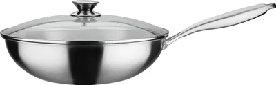 Produktbild von GSW Wokpfanne ASIA 32 cm mit Glasdeckel, 868402, Edelstahl rostfrei, ca. 5,2 L