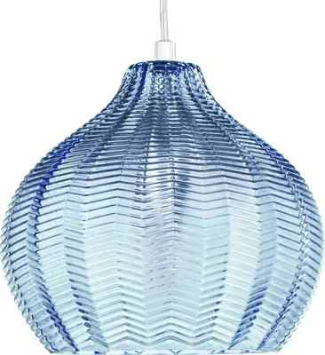 Zdjęcie produktu dla BELIANI Lampa wisząca niebieska szklany klosz oświetlenie do salonu jadalni styl retro