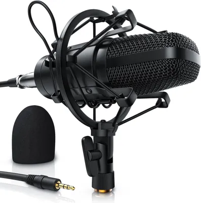 Obrázek produktu pro LIAM&DAAN Sada mikrofonů pro streamování, s ramenem, pavoukem a ochranou proti vyskakování, sada pro podcast, kondenzátorový mikrofon