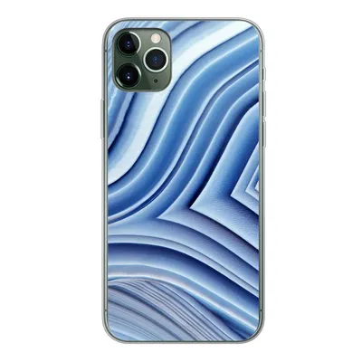 Produktbild von MuchoWow® Handyhülle Schutzhülle Hülle für iPhone 11 Pro Max Natursteine - Muster - Blau Silikon Softcase Handy Hülle - Schutz