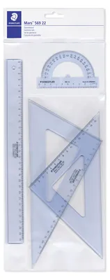 Produktbild von STAEDTLER Mars 569 Geometrieset 4-teilig (Lineal, Winkelmesser, 2 Dreiecke)