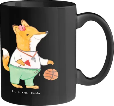 Produktbild von Mr. & Mrs. Panda Teetasse Handball Trainerin Dankeschön - Schwarz - Geschenk, Kaffeetasse, Leidenschaft, Durchhaltevermögen, Erfolg, Begeisterung, Teamgeist, Trinkbecher