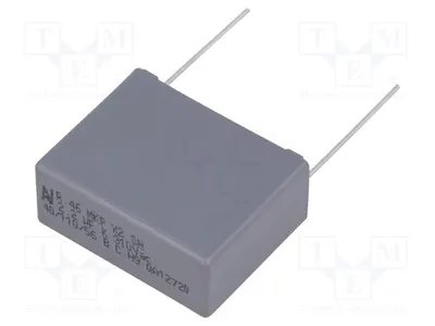 Zdjęcie produktu dla 1 x Kondensator: 27,5 mm, tolerancja 10%, pojemność 2,2 µF, typ X2, wymiary 32x13x25 mm, oznaczenie R463R422050M2K, kondensatory X2/Y2
