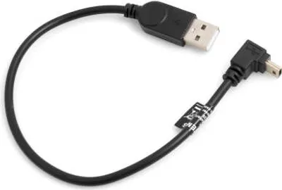 Produktbild von SYSTEM-S Mini USB Kabel 90° Grad aufwärts gewinkelt Winkel 27 cm