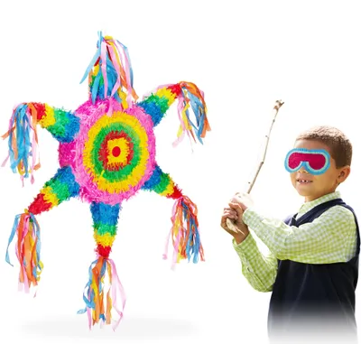 Immagine prodotto di Relaxdays Piñata a forma di stella, da appendere, per bambini e bambine, compleanni, da riempire autonomamente, piñata messicana, colorata