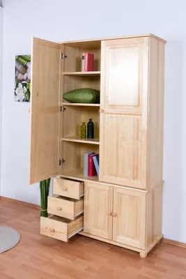 Produktbild von Schrank Kiefer massiv Vollholz natur Junco 38 - Abmessungen: 195 x 102 x 42 cm (H x B x T)