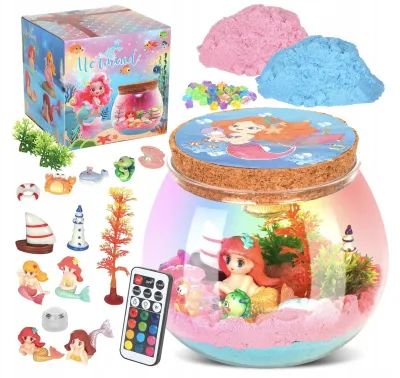 Zdjęcie produktu dla Lampka Nocna Syrenka DIY dla Dziewczynki Zestaw Zrób To Sam z Pilotem LED