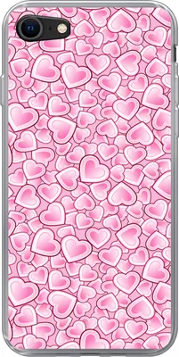 Produktbild von MuchoWow® Handyhülle Schutzhülle Hülle für Telefoonhoesje iPhone SE 2020 Mädchen - Herzen - Rosa - Muster - Mädchen - Kind - Kinder Silikon Softcase Handy Hülle - Kartenbesitzer