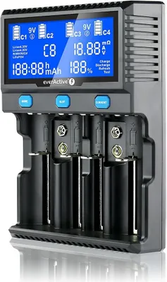 Zdjęcie produktu dla Ładowarka do akumulatorków cylindrycznych Li-ion oraz Ni-MH everActive UC-4200