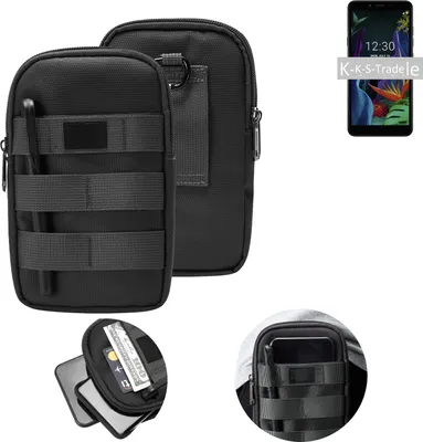 Produktbild von K-S-Trade Holster Gürtel Tasche kompatibel mit OnePlus 7 Pro Handy Tasche Schutz Hülle dunkel-grau viele Fächer, 1x