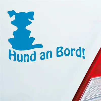 Produktbild von Auto Aufkleber Hund an Bord Dog Tier Tuning 15x10 cm Hellblau Sticker Heckscheibenaufkleber