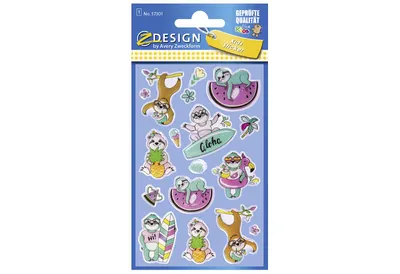 Produktbild von AVERY Zweckform ZDesign KIDS Glossy-Sticker "Faultier" 15 Sticker auf 1 Bogen
