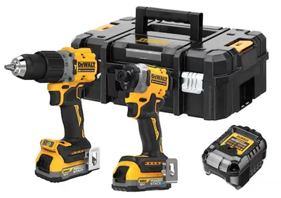 Image de Pack 2 outils 18V DEWALT DCK2050E2T-QW : perceuse DCD805 et boulonneuse DCF850 Brushless avec coffret et 2 batteries 1,7 Ah POWERSTACK