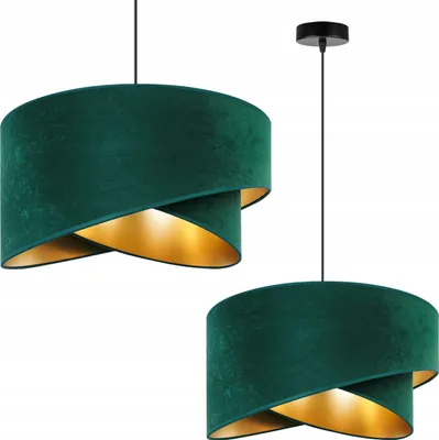 Produktbild von Hängelampe Deckenleuchter Goldener Samt Lampenschirm