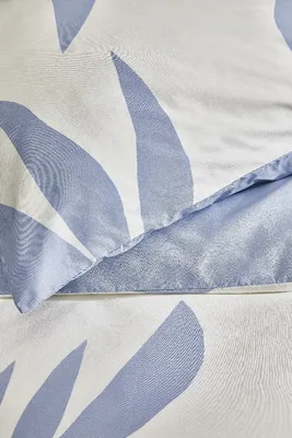 Produktbild von Walra Bettwäsche Simple Leaves Off White / Jeans Blau - 135x200 cm