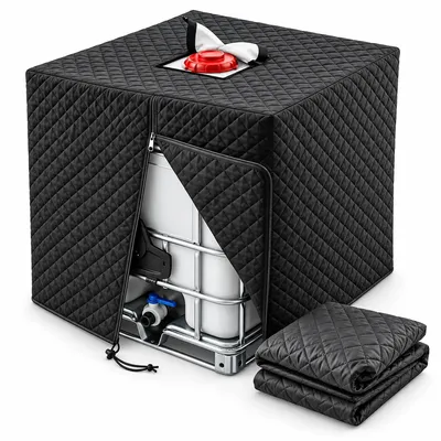 Produktbild von IBC Abdeckung 1000L, wasserdichte IBC Schutzhaube, UV- & frostbeständig, Oxford-Gewebe mit Reißverschluss, für Wassertank & Garten