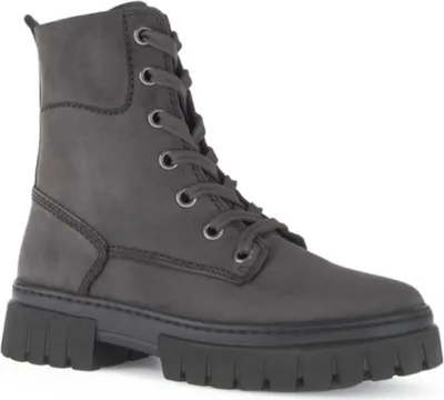 A single gray boot is shown against a white background.