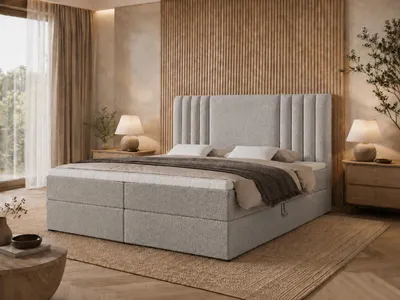 Produktbild von Emlar Boxspringbett Sava 160x200 - Bett mit Matratze und Topper - Boxspringbett mit Bettkasten und Matratze - Boxspringbett Grau (Quelle 83)