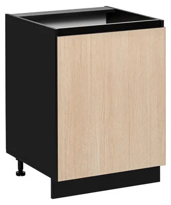 Image de Placard bas de cuisine "Roma" - Noir/Beige - L 60 x H 81 x P 45 cm