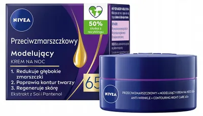 Produktbild von NIVEA Anti-Falten Straffende Nachtcreme 65+ mit Sojaextrakt 50 ml