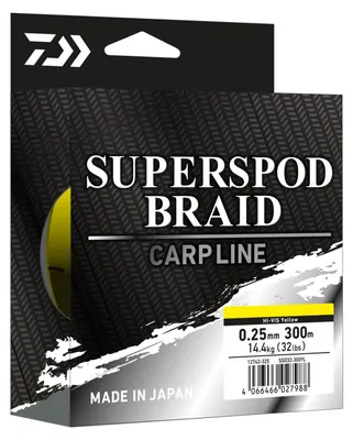 Produktbild von DAIWA SUPERSPOD BRAID, 300m, 0,25mm, 14.4kg / 31,75lbs, Geflochtene Schnur, 12742-325