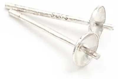 Produktbild von Vintageparts 4mm Ohrstecker aus 925 Sterling Silber für angebohrte Perlen, 2 Stück