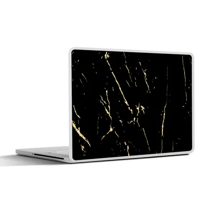 Produktbild von MuchoWow® Laptop Aufkleber Sticker Cover Marmor - Schwarz - Gold - Luxus 31x22.5 cm - Laptop-Deko