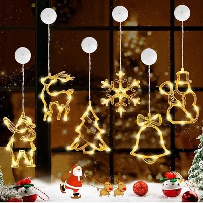 Produktbild von Weihnachtsbeleuchtung LED Saugnapf Lichterkette warmweiß 6er