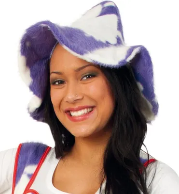 Produktbild von Kuh Seppl Hut Mütze Leni Lila Weiß Karneval Fasching Halloween Party Gr. 58 cm