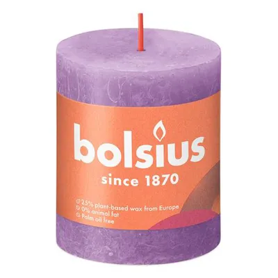 Immagine prodotto di Candela a colonna rustica Bolsius Viola fiorita 80/68 mm