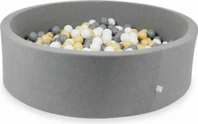Image de Piscine à balles 130x40cm gris - Avec 700 balles / blanc, gris, beige