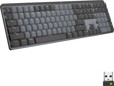Obrázek produktu pro Logitech 920-010759, Plná velikost (100 %), Bezdrátový, RF bezdrátové + Bluetooth, Mechanický spínač, QWERTY, Grafit